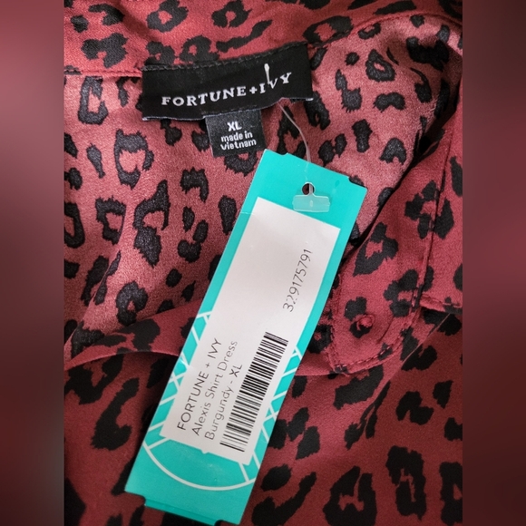 NEW Leopard Print Button-Up Dress, Size XL - Picture 4 of 5